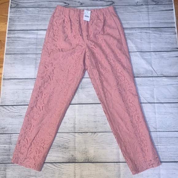 J. CREW Blush Pink Lace Ankle Pants - Picture 2 of 11